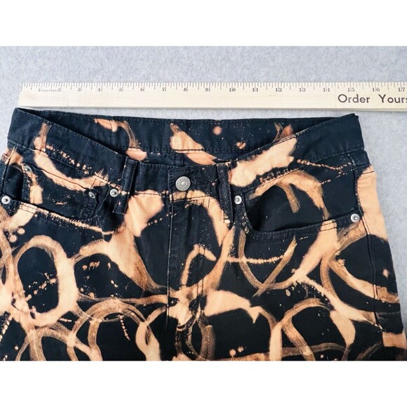 Levis Mens Jeans 32x32 Black Gold Chain Print 512 Slim Taper Fit Denim Urban Y2K - Picture 4 of 12